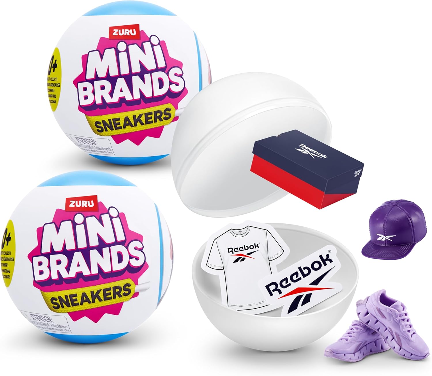 Mini Brands Sneakers Capsule 2 Pack by ZURU Real Miniature Sneaker Brands Collectible Toy, 2 Capsules of 5 Mystery Miniature Brands for Girls, Teens, Adults and Collectors (2 Pack)