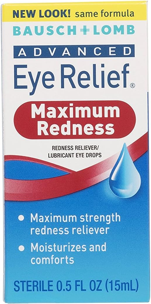 Bausch and Lomb Advanced Redness Relief Drops, 0.5 Ounce – 3 per case.