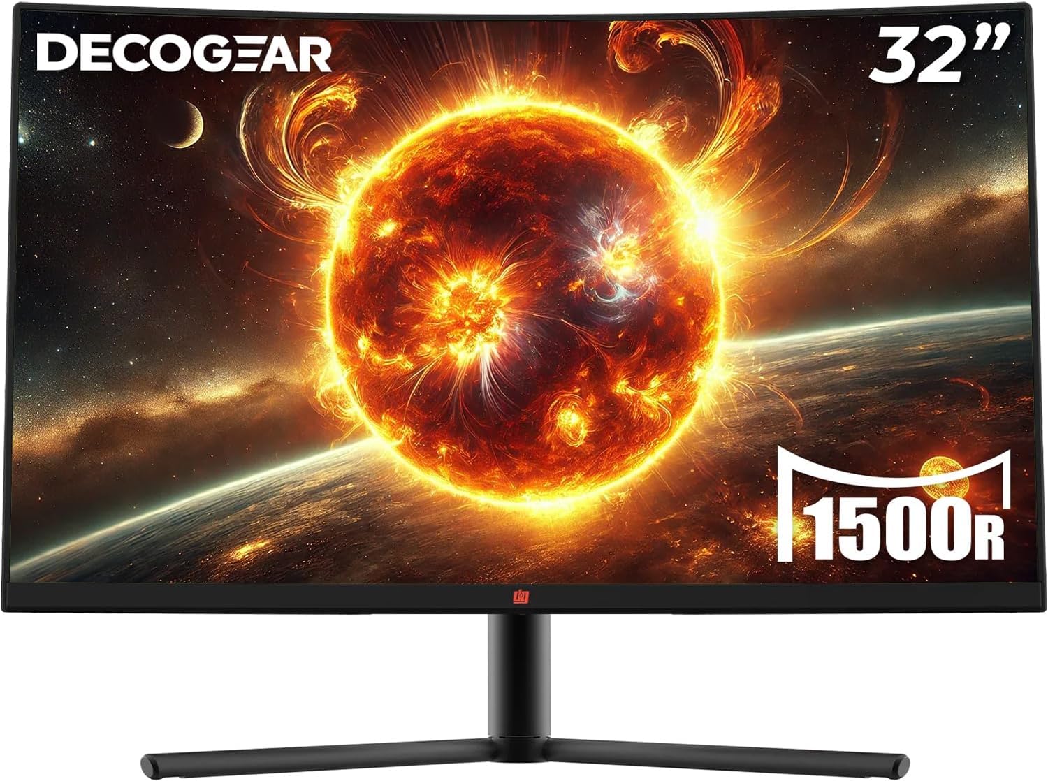 Deco Gear 32″ Curved Gaming Monitor 1920×1080 with 3000:1 Contrast Ratio, 75 Hz Refresh Rate, 6ms Response Time, 16:9 Aspect Ratio, 103% sRGB Area Ratio