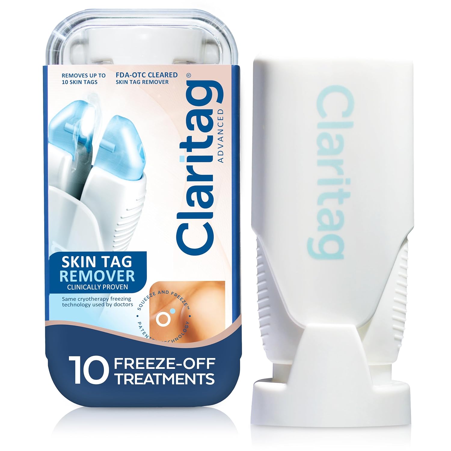 Claritag Advanced Skin Tag Remover – FDA-Cleared Device – Only for Skin Tag Removal – Works in 7-14 Days – Up to 10 Treatment Cycles – Cryogenic Freeze-Off Kit