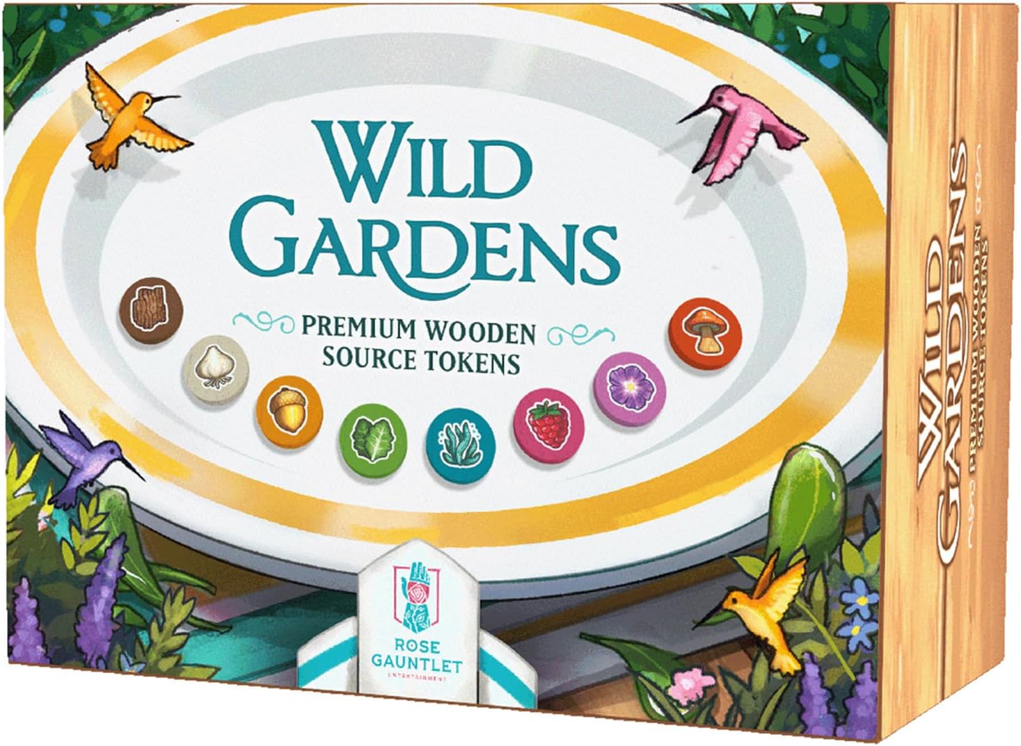 Rose Gauntlet: Wild Gardens – Premium Wooden Source Pack – Upgrade Set, Cozy Family Board Game Accessory, Strategy Solo Foraging Game Accessory