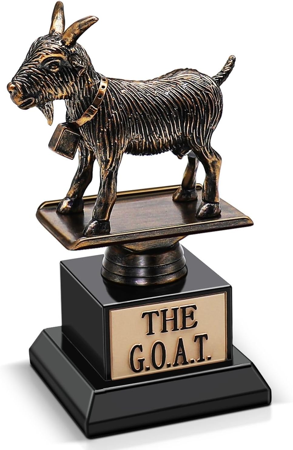 Flexzion The Goat Trophy Award – Greatest of All Time Funny Trophy for Adults, Engraved Plate with Statue, Unique Recognition Gift Plaque for Fantasy Sports, Employee, Teacher, Boss, Friend, & More