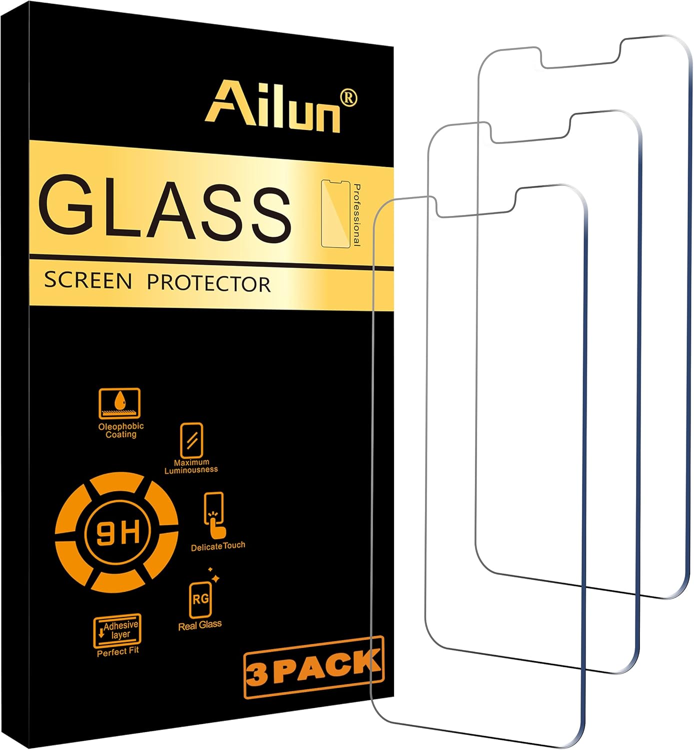 Ailun Glass Screen Protector for iPhone 13 mini [5.4 Inch] Display 2021 3 Pack Tempered Glass