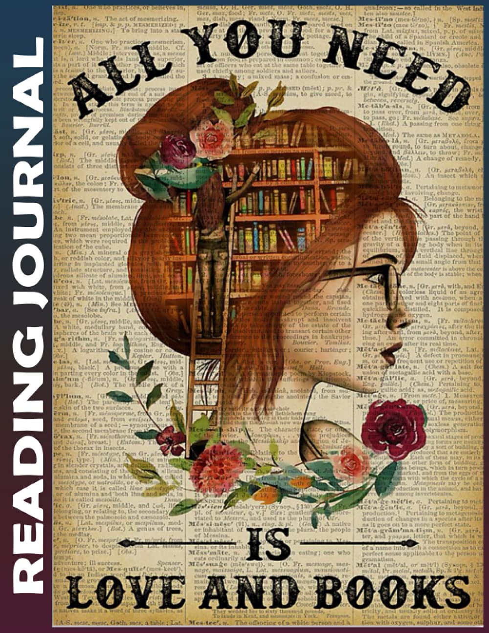 Reading Journal: all you need is love redhead reading For Reviewing All of Your Favorite Books, Track the Books You Read and Create a Personal Reading Record to Look Back On, Reading Log