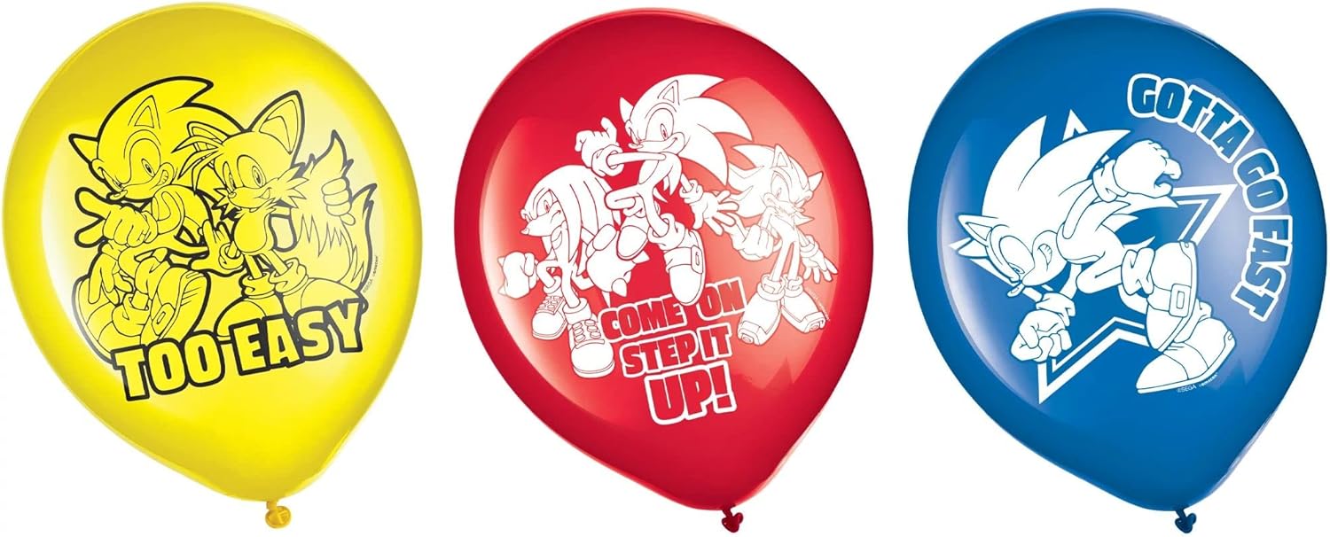 Sonic Assorted Color Latex Balloon – 12″ (6 Pc) – Perfect for Birthdays, Celebrations & Events