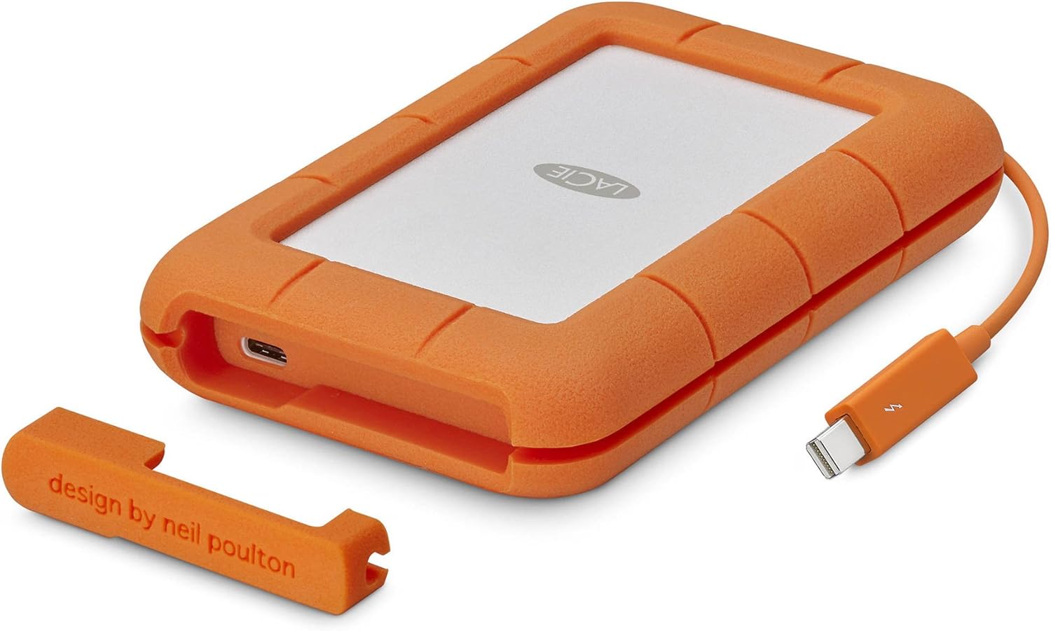 LaCie Rugged Thunderbolt USB-C 2TB External Hard Drive Portable HDD – USB 3.0 compatible, Drop Shock Dust Water Resistant, Mac and PC Computer Desktop Workstation Laptop, 1 Mo Adobe CC (STFS2000800)