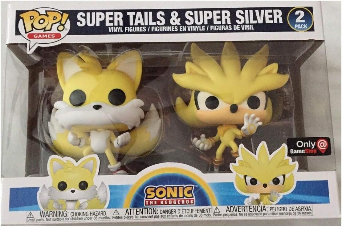 Funko Pop! Sonic The Hedgehog Super Silver and Super Tails 2 Pack 2020 Summer Convention Exclusive