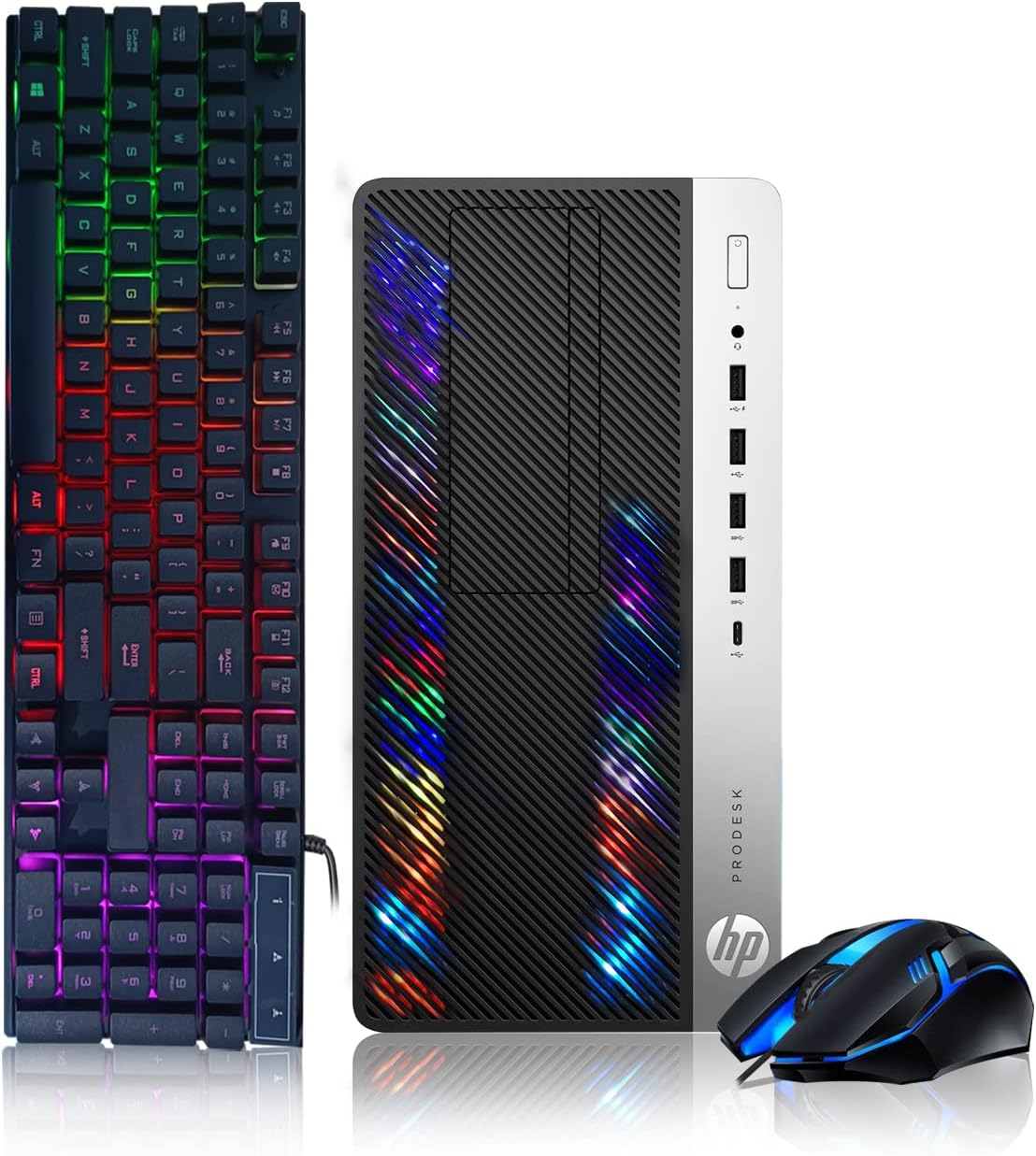 HP Gaming PC Desktop Computer – Intel Quad I5-7500 up to 3.8GHz, GeForce GTX 1660 Super 6G, 32GB DDR4 Memory, 128G SSD + 3TB, RGB Keyboard & Mouse, WiFi & Bluetooth 5.0, Win 10 Pro (Renewed)