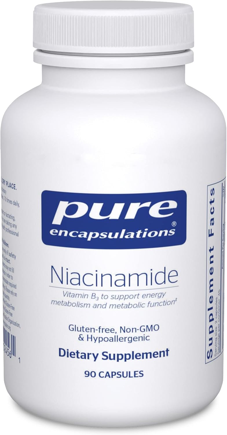 Pure Encapsulations Niacinamide | Vitamin B3 Supplement to Support Energy Metabolism, Joint Mobility, and Metabolic Function* | 90 Capsules