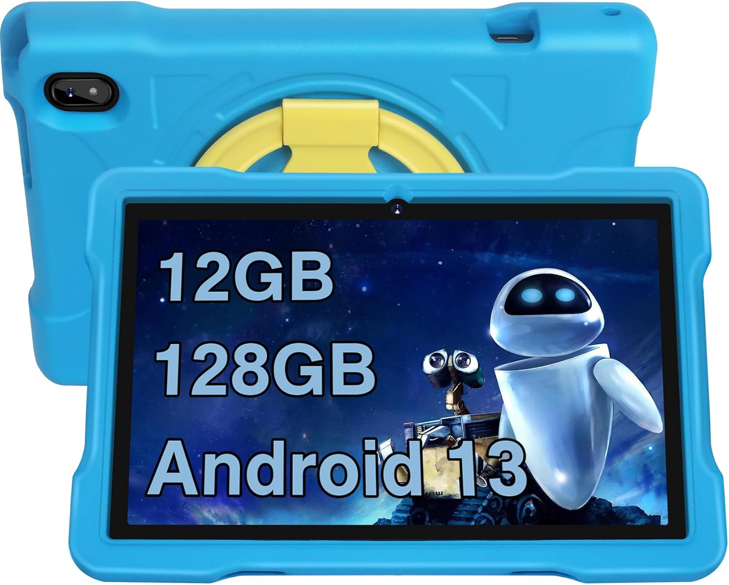 2024 Tablet 10 inch Tablets for Kids 12GB RAM 128GB ROM with Shockproof Case, Kids Space Parental Control, 6000mAh Battery, 5G/2.4G WiFi, 1280 x 800 HD Touchscreen, Bluetooth, GPS, Android 13 (Blue)