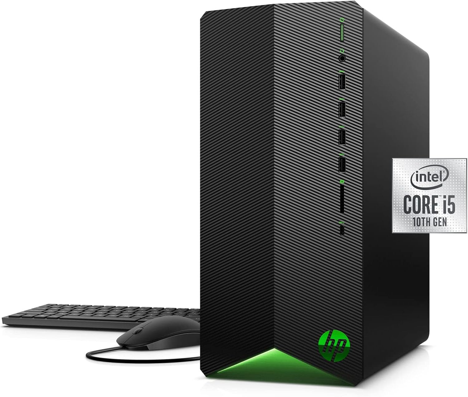 HP Pavilion Gaming Desktop Computer, 10th Generation Intel Core i5-10400F Processor, NVIDIA GeForce RTX 3060 12 GB, 8 GB RAM, 256 GB SSD, Windows 11 Home (TG01-1183w, Black)