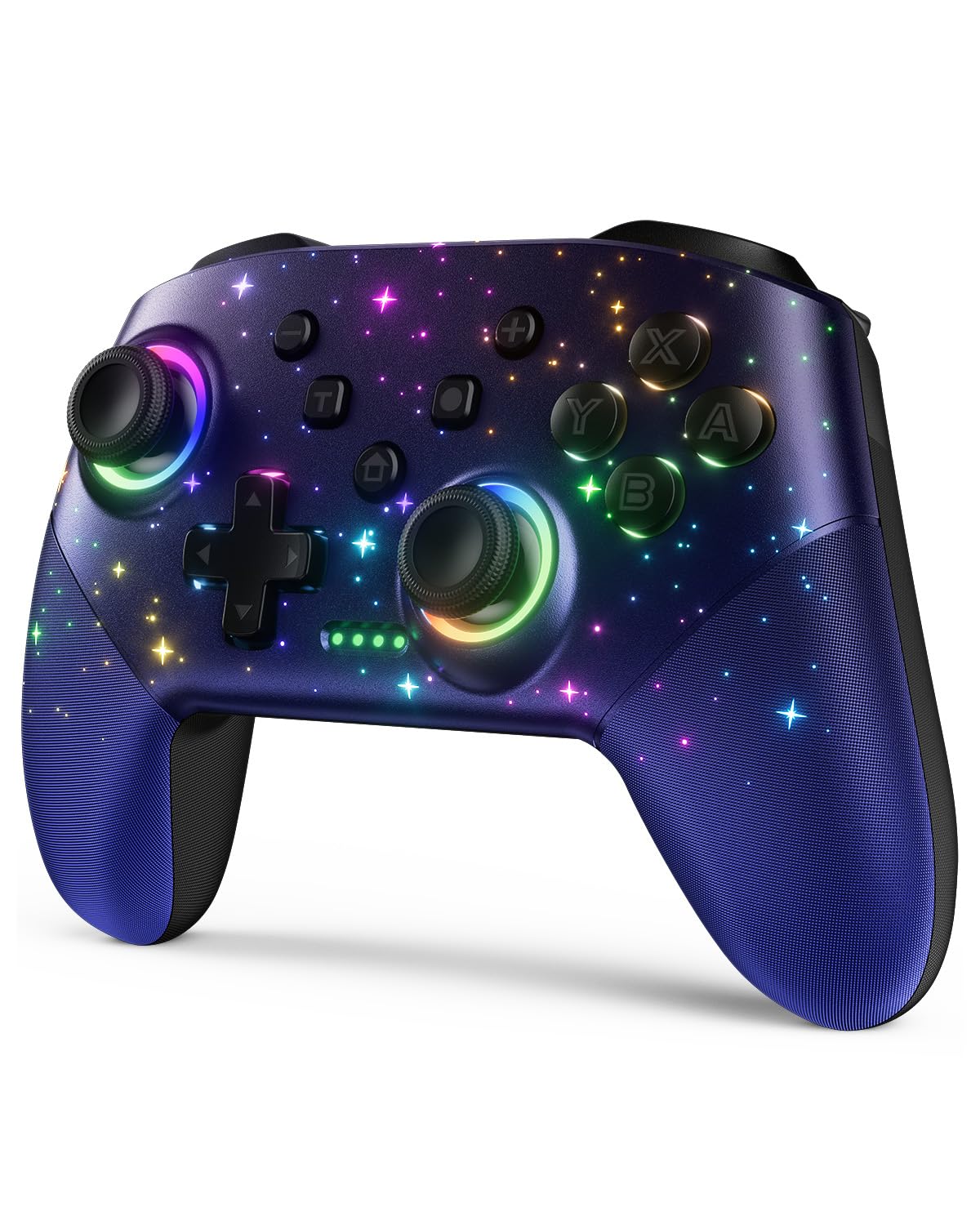 Switch Controller, LED Star Wireless Pro Controller Compatible with Switch/Lite/OLED, Multi-Platform Windows PC/IOS/Android Controller with 9 Colors RGB Light/Programmabele/Vibration/Turbo/Wakeup