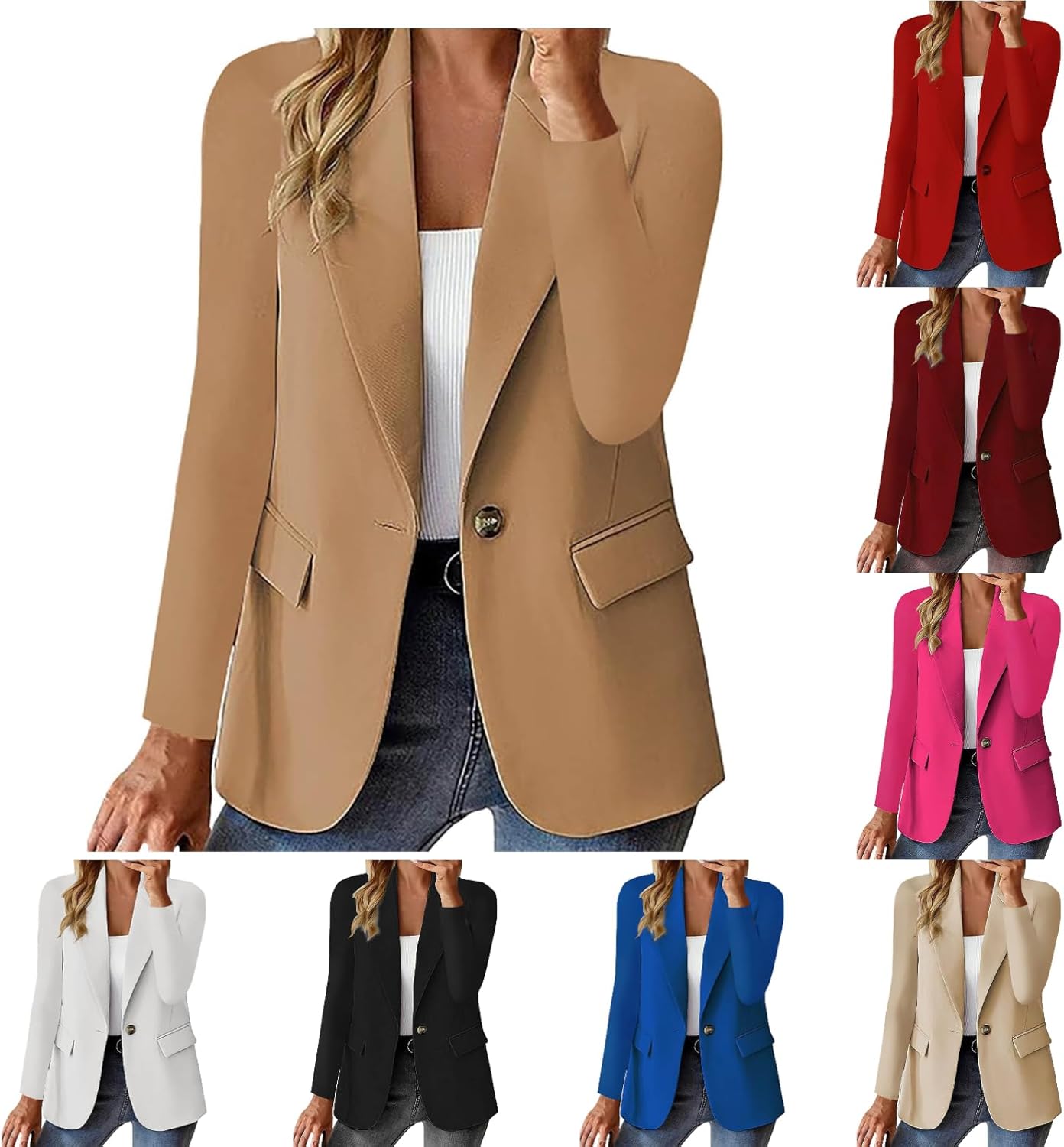 Women Blazer Casual Loose Lightweigth Open Front Fall Fashion Jackets Long Sleeve Work Office Jacket Blazer Outfits