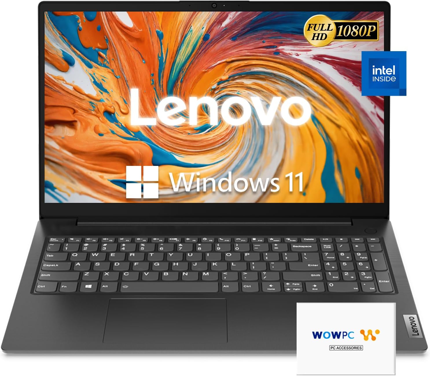 Lenovo New V15 Business Laptop | 15.6″ FHD Anti-Glare Display | Intel Celeron 2-core Processor & UHD Graphics | 16GB RAM, 1TB SSD | Ethernet RJ-45 | Webcam | Windows 11 Pro | w/WOWPC Recovery USB