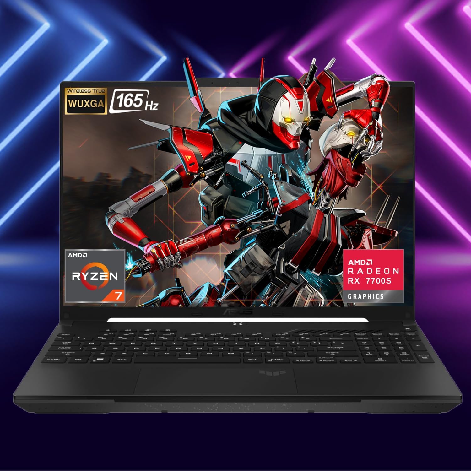 ASUS TUF 16″ Ryzen 7 Premium Gaming Laptop, 16″ FHD+ 165Hz, AMD Ryzen 7 7735HS (Beats Intel i7-13700H), AMD Radeon RX 7700S (Beats GeForce RTX 4060), 64GB DDR5 RAM, 4TB SSD, RGB Backlit KB, W11 Pro