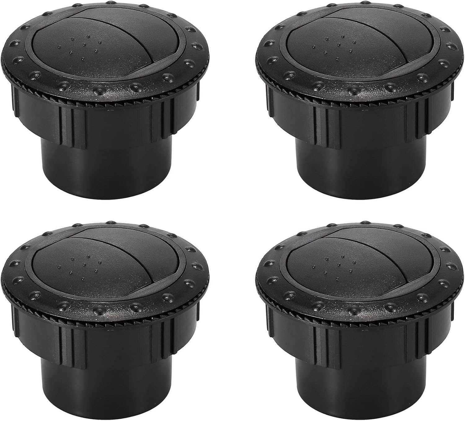 X AUTOHAUX 4Pcs Round AC Air Outlet Vent Louvered Dashboard Electroplate Knob for RV Bus Boat Yacht Caravan 60mm