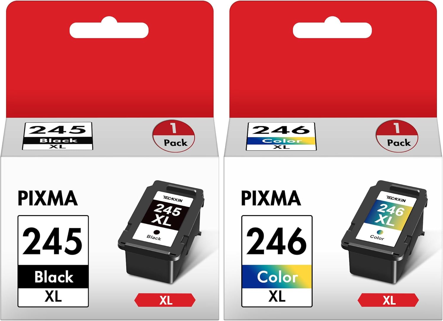 PG-245 XL/CL-246 XL High Capacity Combo Pack for Canon 245XL/Black and The 246XL/Color Works with Canon Pixma MX490 MX492 MG2522 TR4520 MG3022 MG2520 TS3100 TS3122 TS3300 Printer(1 Black,1 Tri-Color)