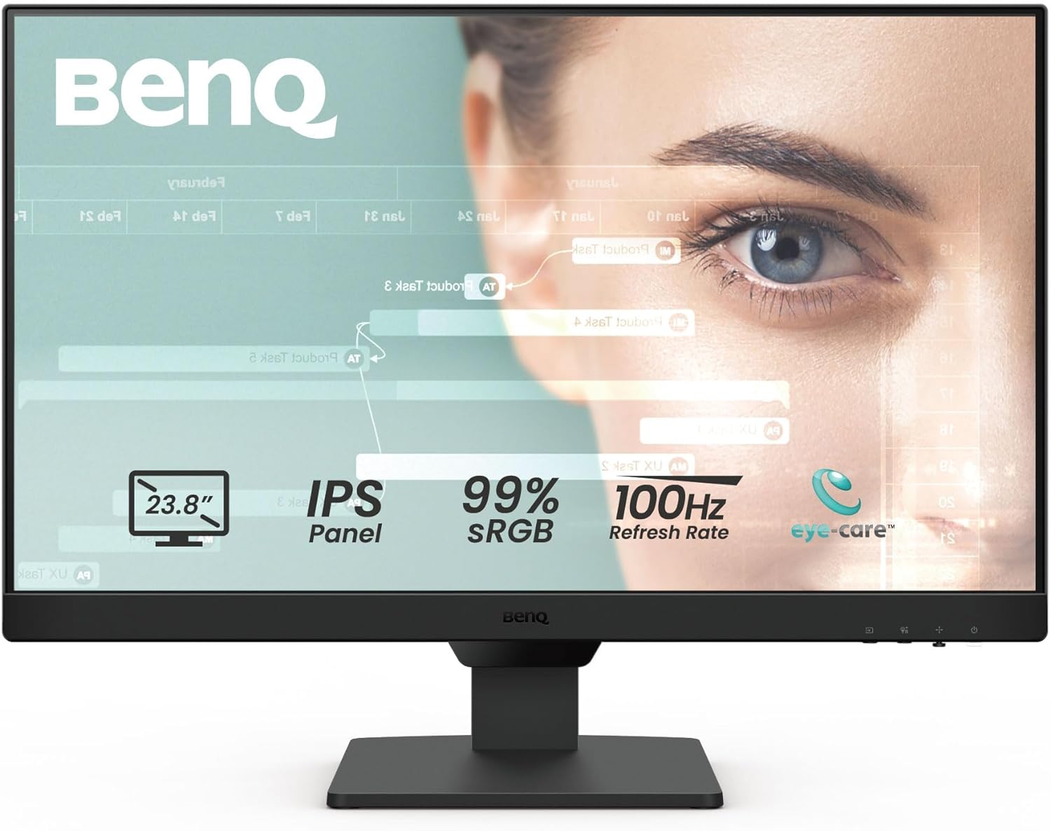 BenQ GW2490 24″ Computer Monitor 100Hz FHD 1920x1080p | IPS | Eye-Care Tech | VESA Mount |Thin Bezel | Low Blue Light| Adaptive Brightness| Wall Mount | Built-in Speakers | DisplayPort | HDMI x 2