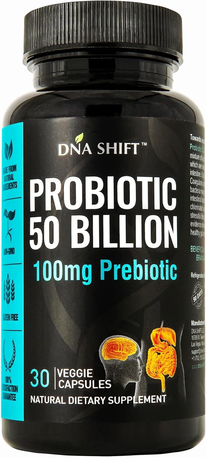 Probiotics 50 Billion – 11 Strain Live Probiotic Prebiotic for Men & Women – Best to Support Digestive & Immune Health. with Lactobacillus Gasseri – Guaranteed Potency to Expiration