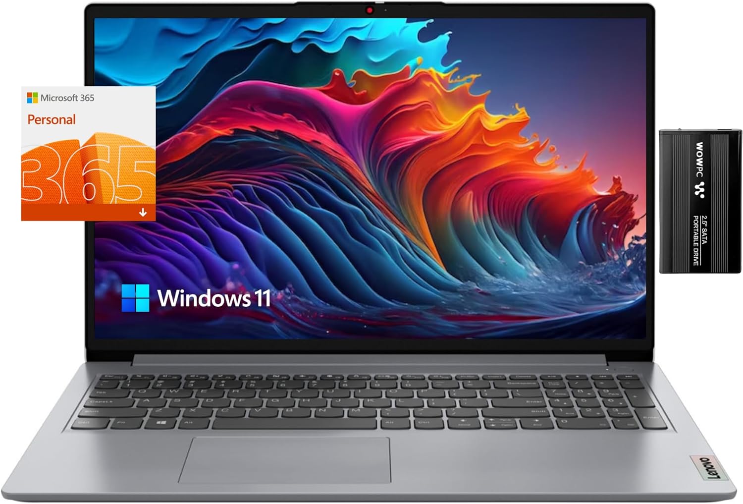 Lenovo Ideapad 14 Laptop, 14″ HD Screen, Intel Pentium Silver N5030, 4GB RAM, 128GB PCIe SSD (NO eMMC), Webcam, HDMI, SD Card Reader, Win 11, Gray, 1 Year Office 365, with Bundled Accessories