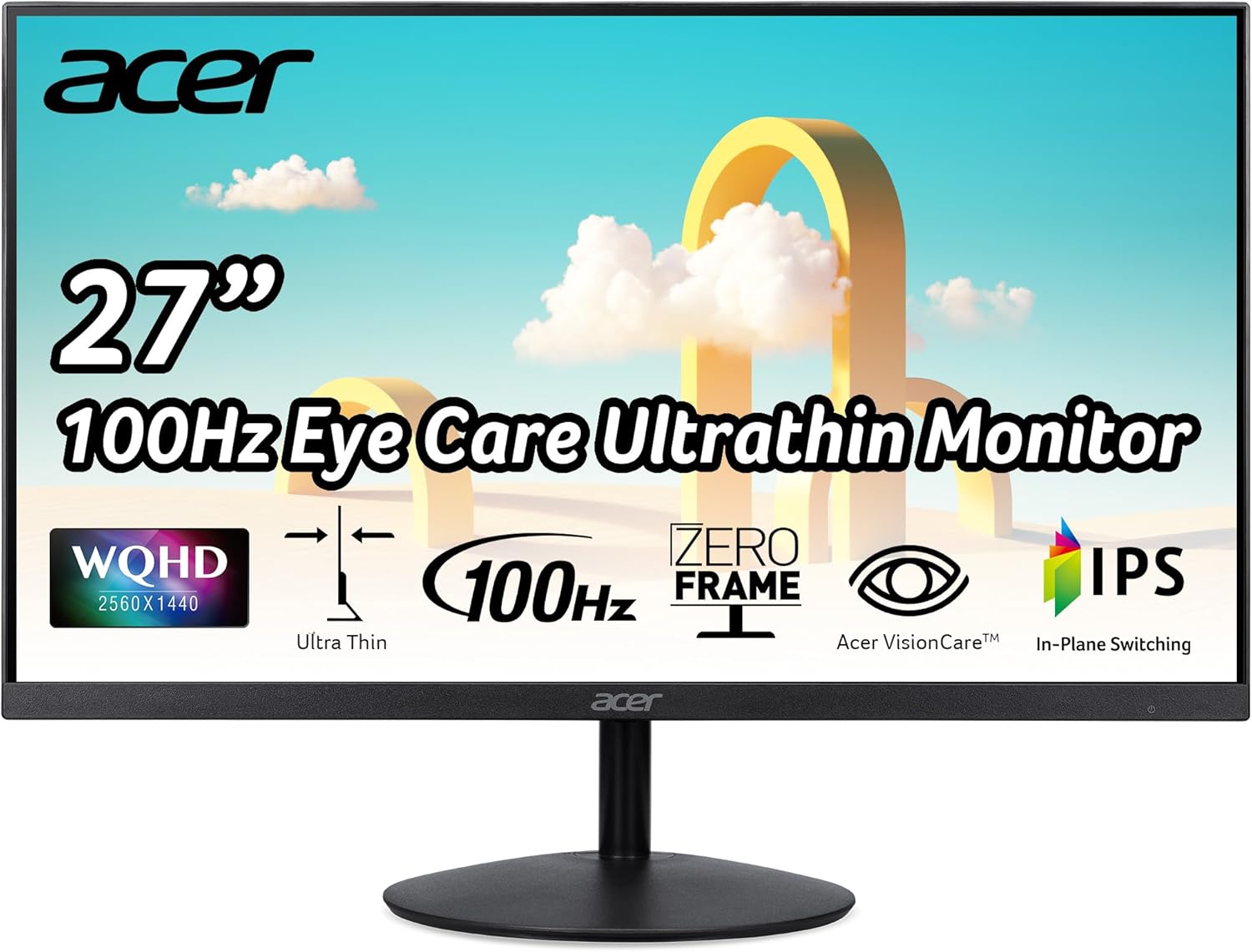 Acer SB272U Ebiip 27″ WQHD 2560×1440 IPS Zero-Frame Gaming Office Monitor | AMD FreeSync Technology | Ultrathin Stylish Design | 100Hz | 1ms VRB | Low Blue Light | Display Port & 2 x HDMI 2.0 Ports