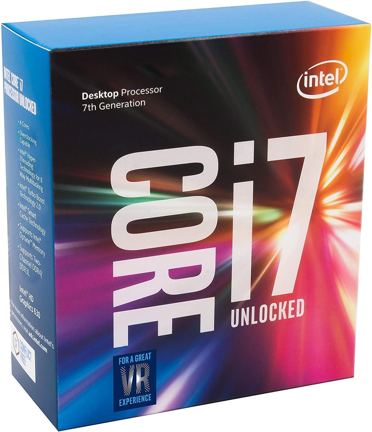 Intel Core i7-7700K Desktop Processor 4 Cores up to 4.5 GHz Unlocked LGA 1151 100/200 Series 91W