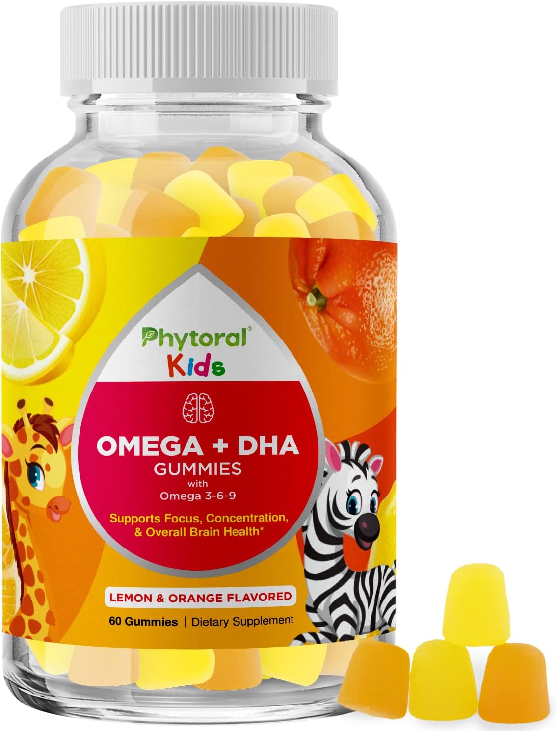 Vegetarian Omega 3 Gummies for Kids – Delicious Kids DHA Omega 3 6 9 Gummy Vitamin Gelatin Fish and Gluten Free Non-GMO – Plant Based Omega 3 DHA Gummies for Vision Immunity Heart and Brain Support