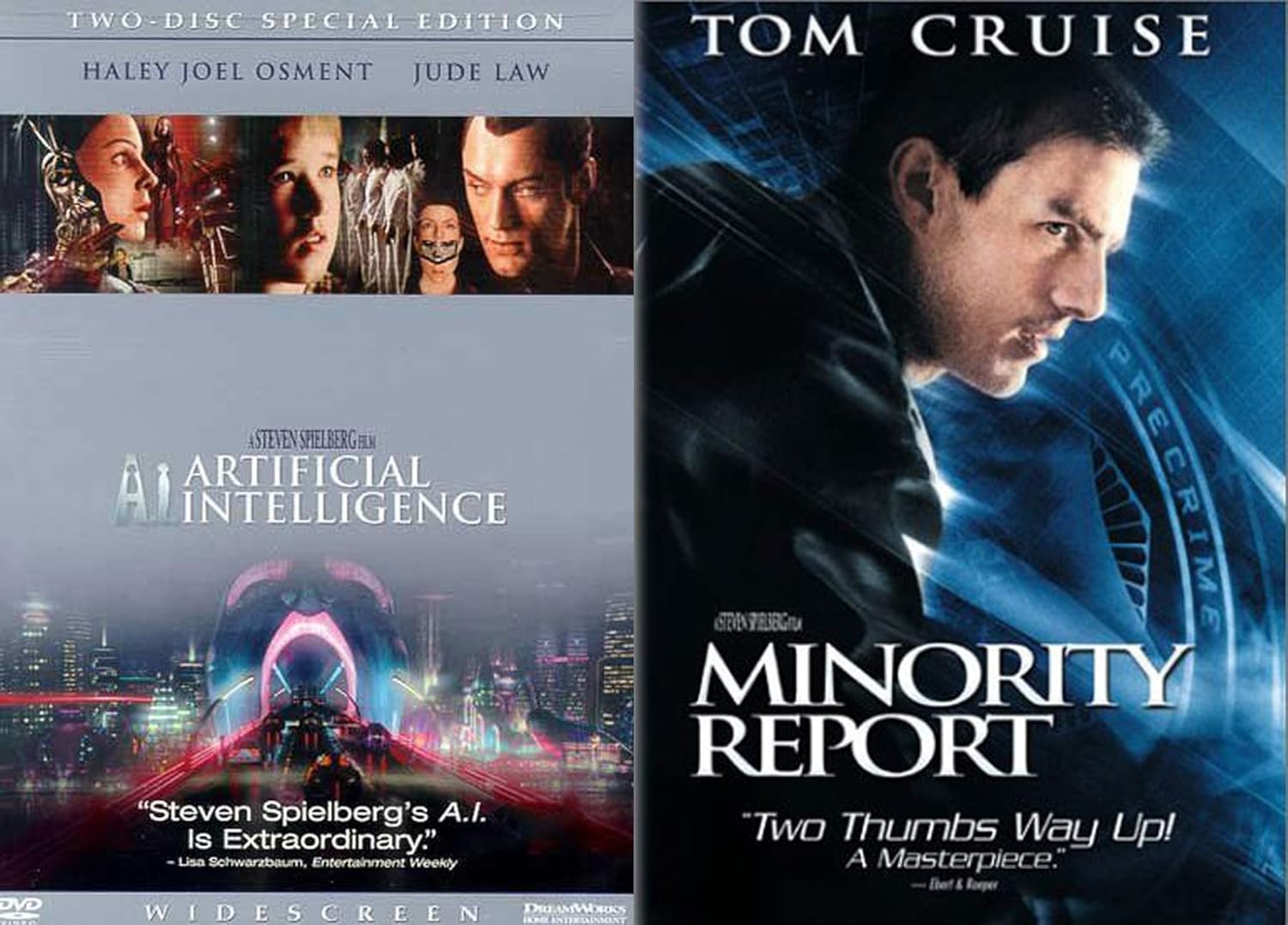 Future of Events Remains Uncertain: A. I. Artificial Intelligence & Minority Report Steven Spielberg 2-Movie Bundle