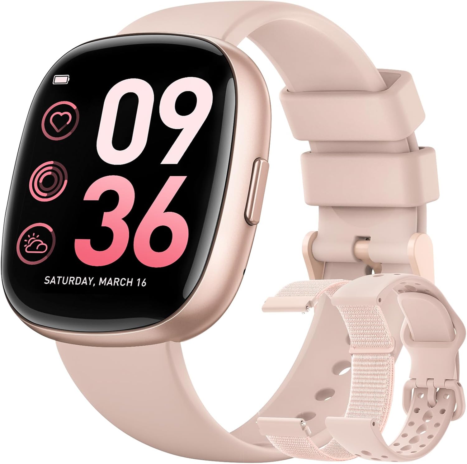 Smart Watches for Women Men with Call: Fitness Trackers with 24-Hour Heart Rate SpO2 Sleep Monitor 5ATM Waterproof 120+ Sport Mode Watches for Women gift Compatible with iPhone Android Phones(3 Bands)