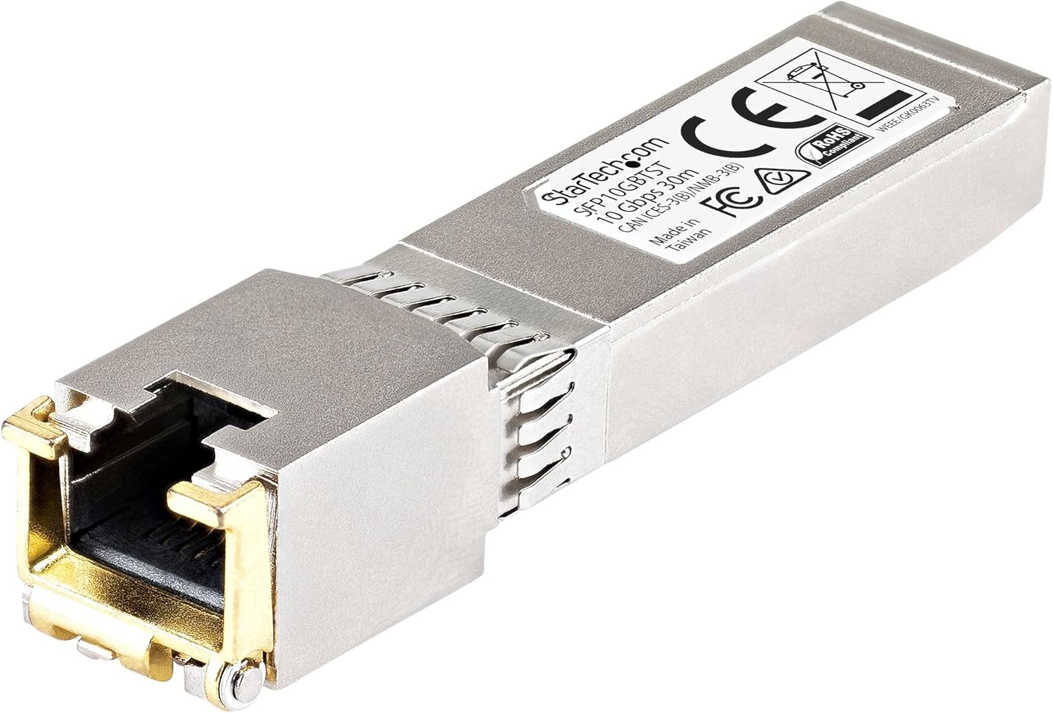 StarTech.com Cisco SFP-10GB-T-X Compatible SFP+ Module, 10GBASE-T, SFP to RJ45 Cat6/Cat5e, 10GE Gigabit Ethernet SFP+, 30m