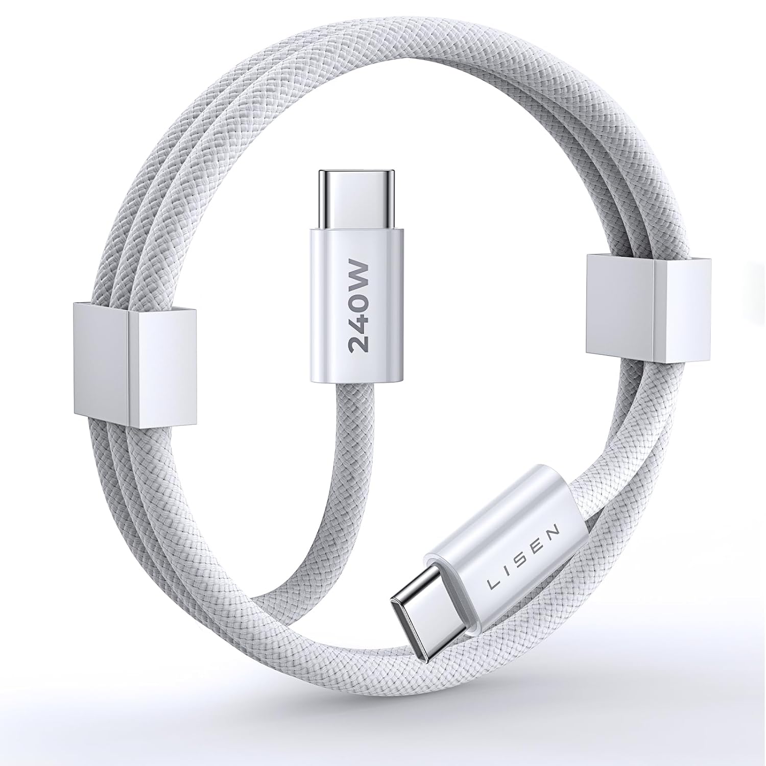 LISEN 240W USB C to USB C Cable Type C Fast Charging Cord, iPad Charging Cable for iPad Pro/Air/Mini, iPhone 16/16 Pro/16 Plus/16 Pro Max, Google Pixel, Samsung Galaxy S24 Ultra, 6.6FT/White