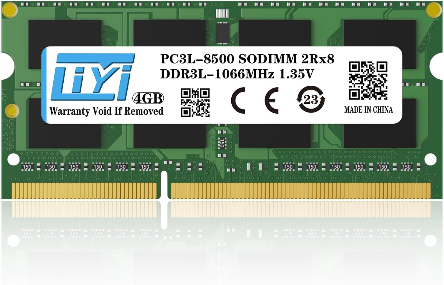 LIYI DDR3L 4GB RAM Single 1066MHz PC3 PC3L-8500 CL7 1.35V Low Voltage DRAM SO-DIMM DDR3L RAM 204-Pin 2Rx8 Dual Rank Unbuffered Non-ECC Laptop Notebook PC Computer RAM Memory Module Upgrade