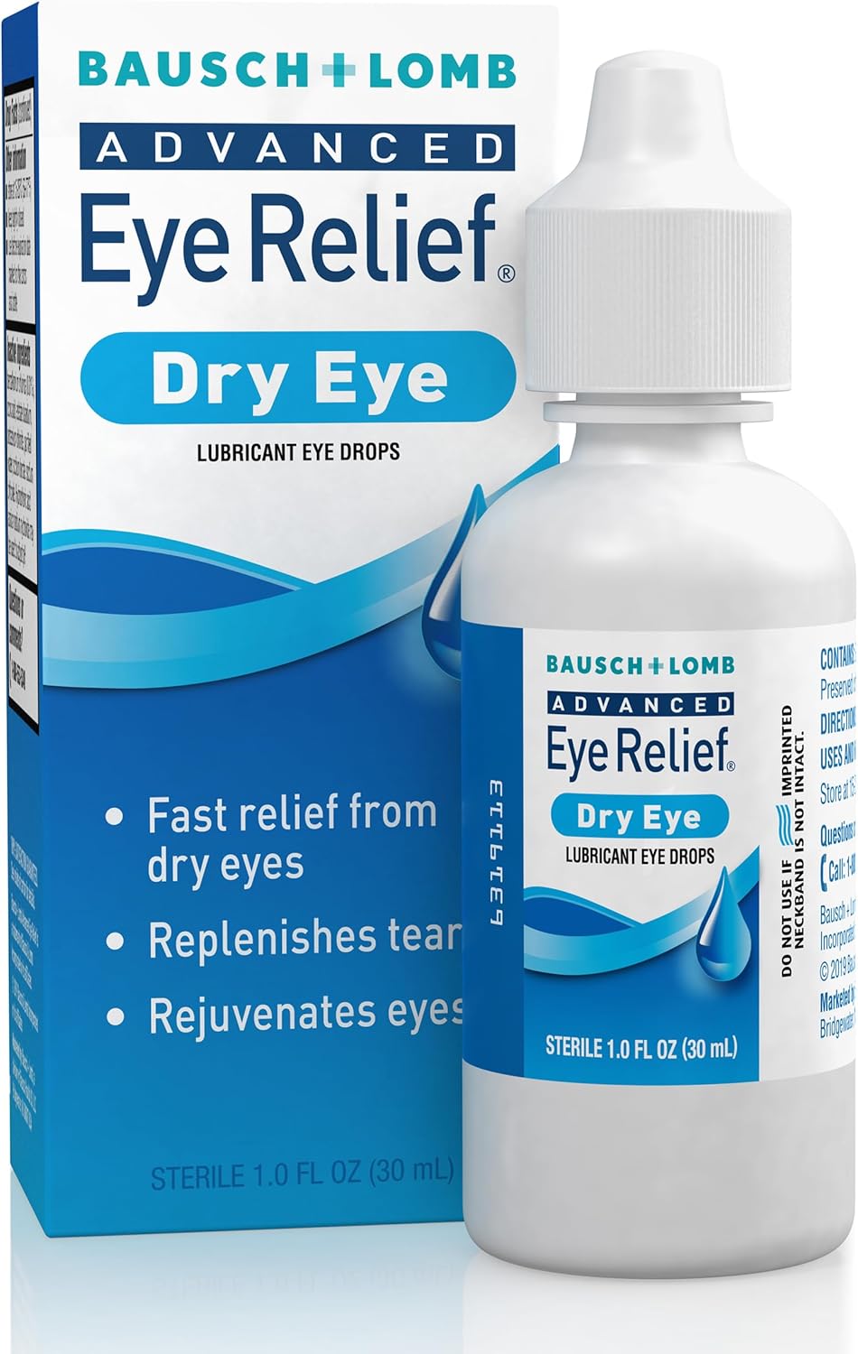 Bausch & Lomb Advanced Eye Relief Eye Drops, for Dry Eyes & Redness Relief, 30 mL