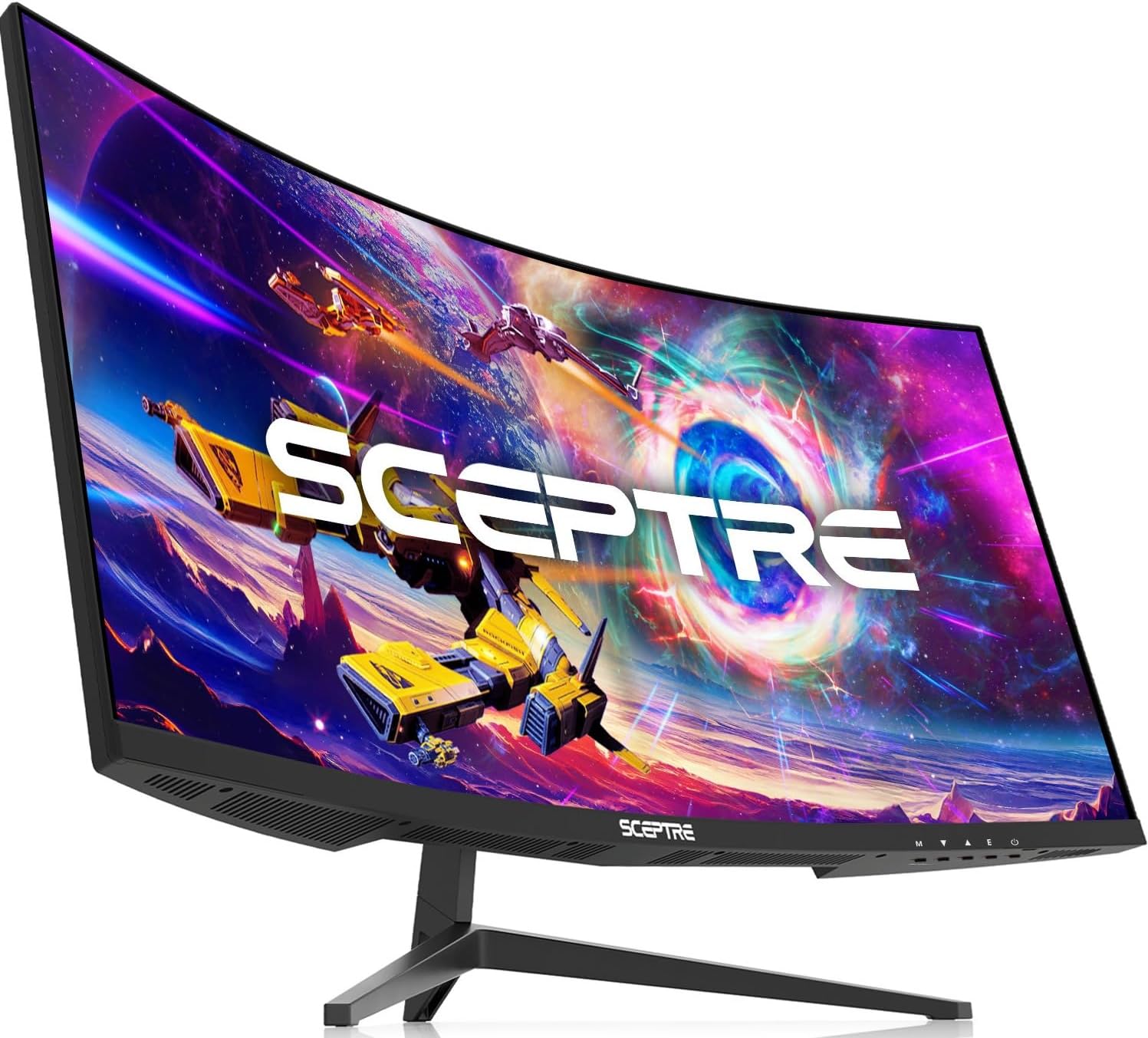 Sceptre 30-inch Curved Gaming Monitor 21:9 2560×1080 Ultra Wide/ Slim HDMI DisplayPort up to 200Hz Build-in Speakers, Metal Black (C305B-200UN1)