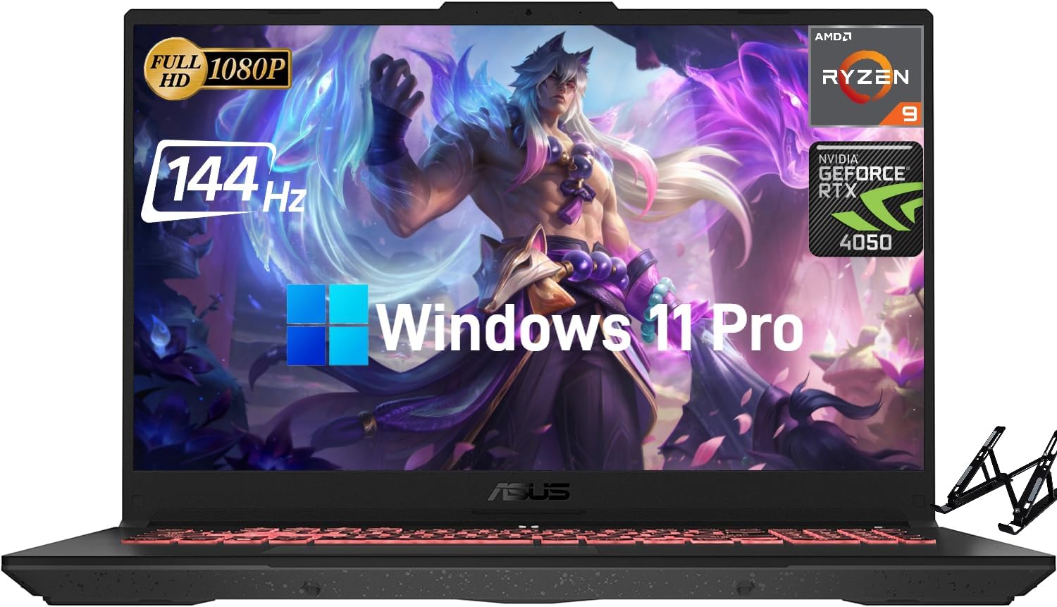 ASUS TUF A17 Gaming Laptop – 17.3″ FHD 144Hz Display, AMD Ryzen 9-7940HS, 32GB DDR5, 2TB SSD, NVIDIA GeForce RTX 4050, Dolby Atmos, Wi-Fi 6, RGB Backlit Keyboard, Windows 11 Pro, Net Weight 2.6Kg