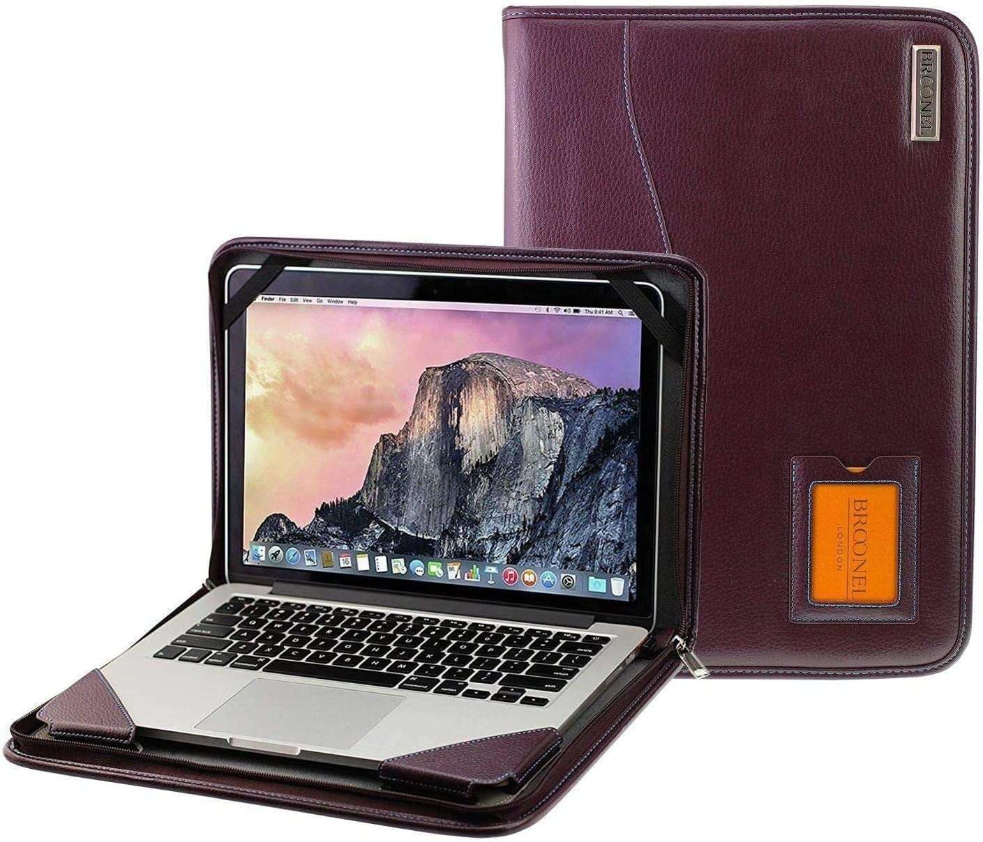 Contour Series – Purple Heavy Duty Leather Protective Case – Compatible with ASUS C302CA-GU010 360 Degrees Rotatable Full HD Touchscreen Chromebook Flip 12.5 inch Notebook (Intel Cor