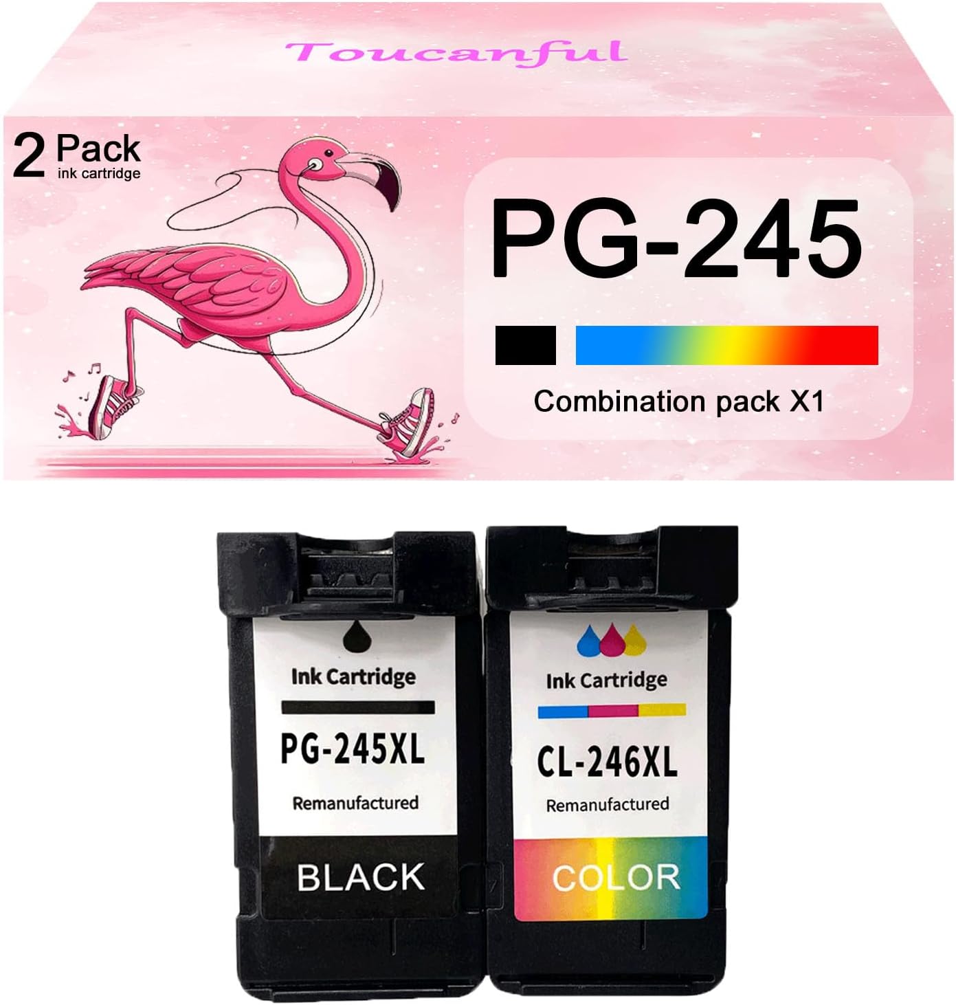 PG-245 XL CL-246 Ink Cartridge Compatible for Canon Ink Cartridges Work for Canon PG245XL CL246 Ts3120 IP2820 MG2920 IP2820 IP2850 MG2420 MG2450 MG2520 MG2550 MG2920 Printers