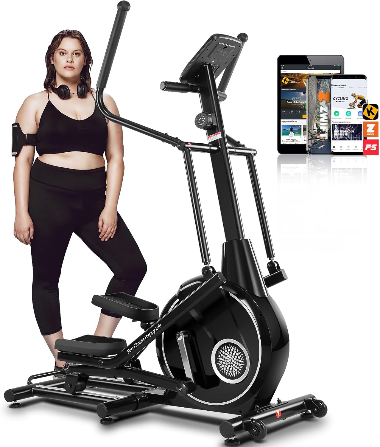 ANCHEER Elliptical Exercise Machine, Elliptical Machine for Home Gym, 98% Pre-Installed Elliptical Training Machines with APP, Pulse Rate Grips and LCD Monitor, 22 Resistance Levels, Max 450Lbs