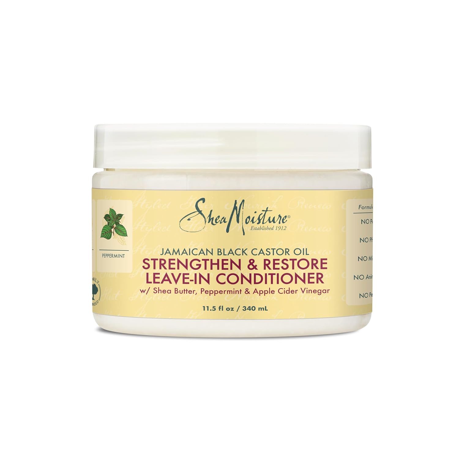 SheaMoisture 100% Pure Jamaican Black Castor Oil Leave In Conditioner For Damaged Hair and To Soften Detangle Hair 11.5oz