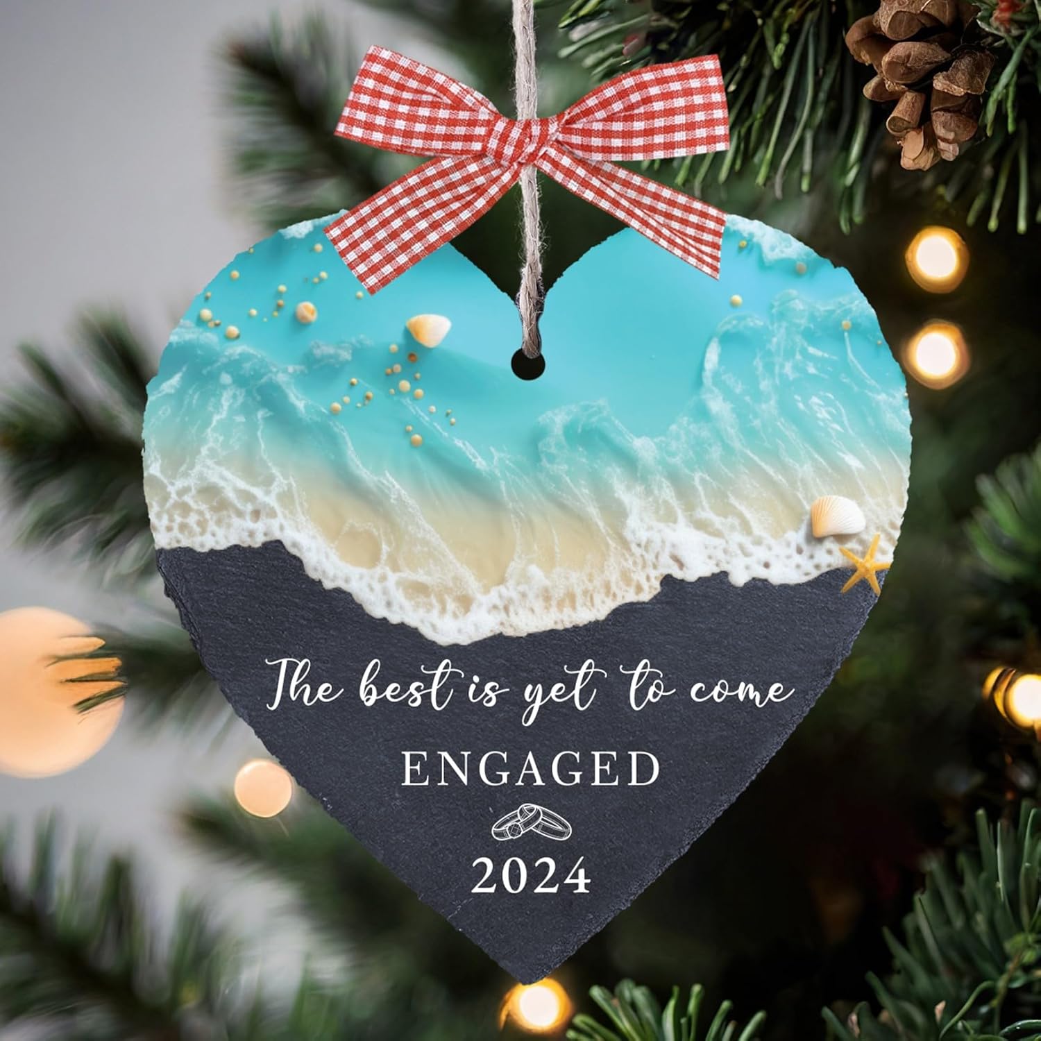 Engagement Gifts for Couples Adventure First Christmas Newly Engaged Stones Engagement Keepsake for Her, Women, Friend, Fiancee Happy Gift Just Engaged Bride to Be HOT101-HE