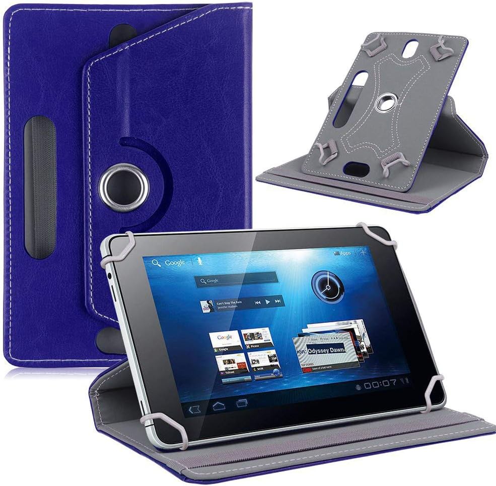 Universal Case for 9.6-10.1 Inch Tablet, Stand Folio Tablet Protective Case Cover for 9.6″ 10” 10.1″ Touchscreen Tablet, 360 Degree Rotatable Kickstand and Multiple Viewing Angles, Dark Blue