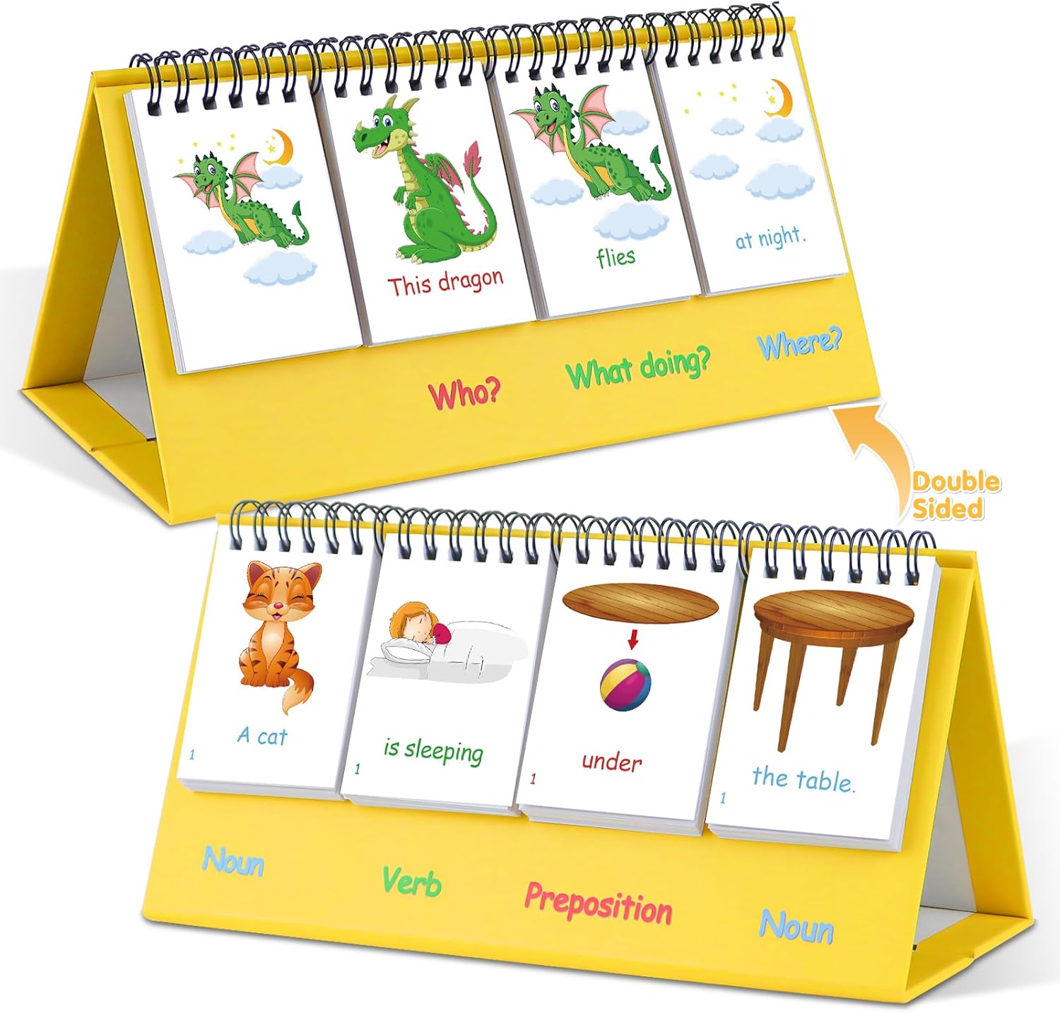 Auchq Sentence Building Flip Chart for Kids,Speech Autism Therapy Learning Materials for Preschool Kindergarten Elementary Special Classroom Must Haves, Essentials Supplies for Homeschool