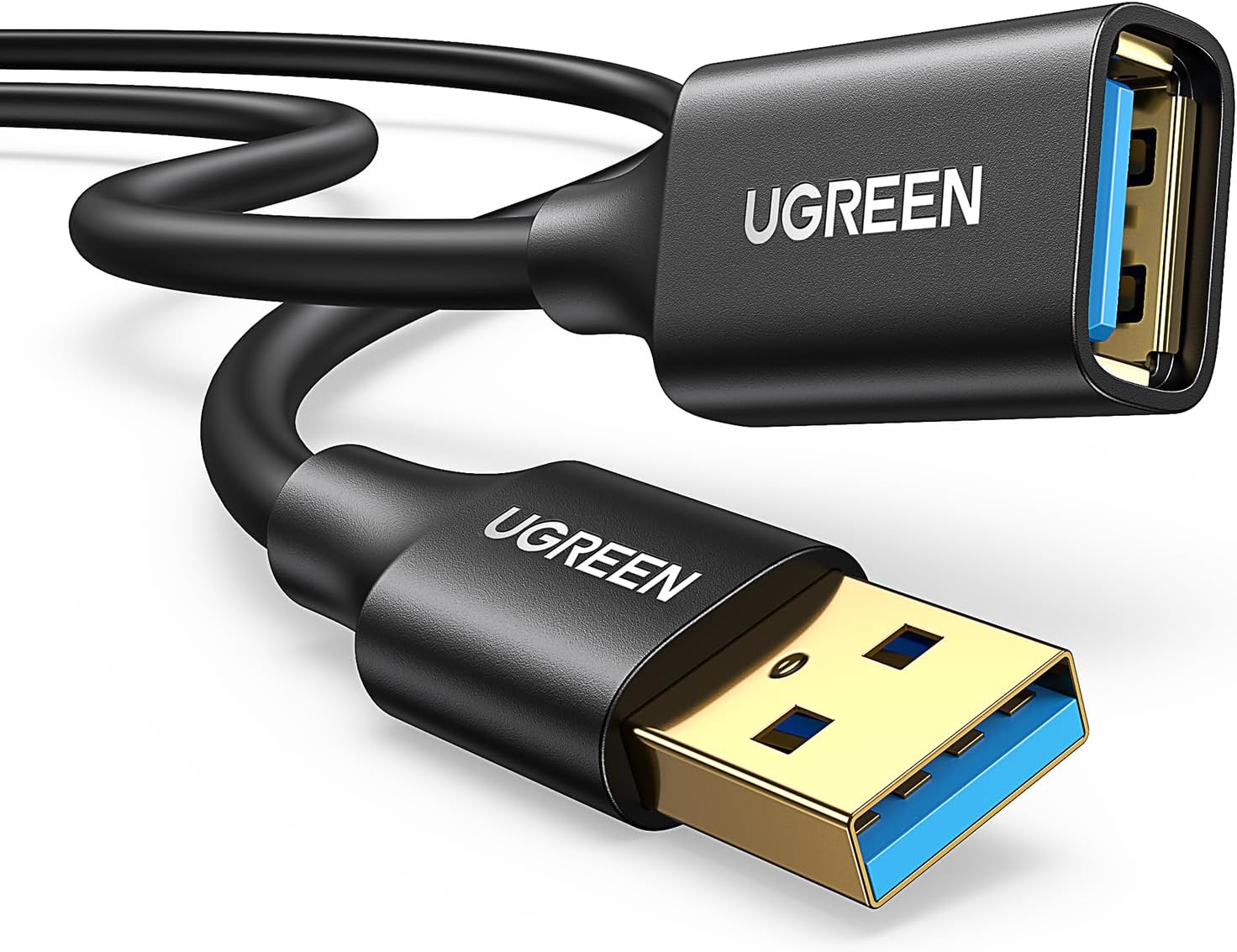 UGREEN USB Extender, USB 3.0 Extension Cable Male to Female USB Cable High-Speed Data Transfer Compatible with Webcam, Gamepad, USB Keyboard, Mouse, Flash Drive, Hard Drive, Oculus VR, Xbox 6 FT