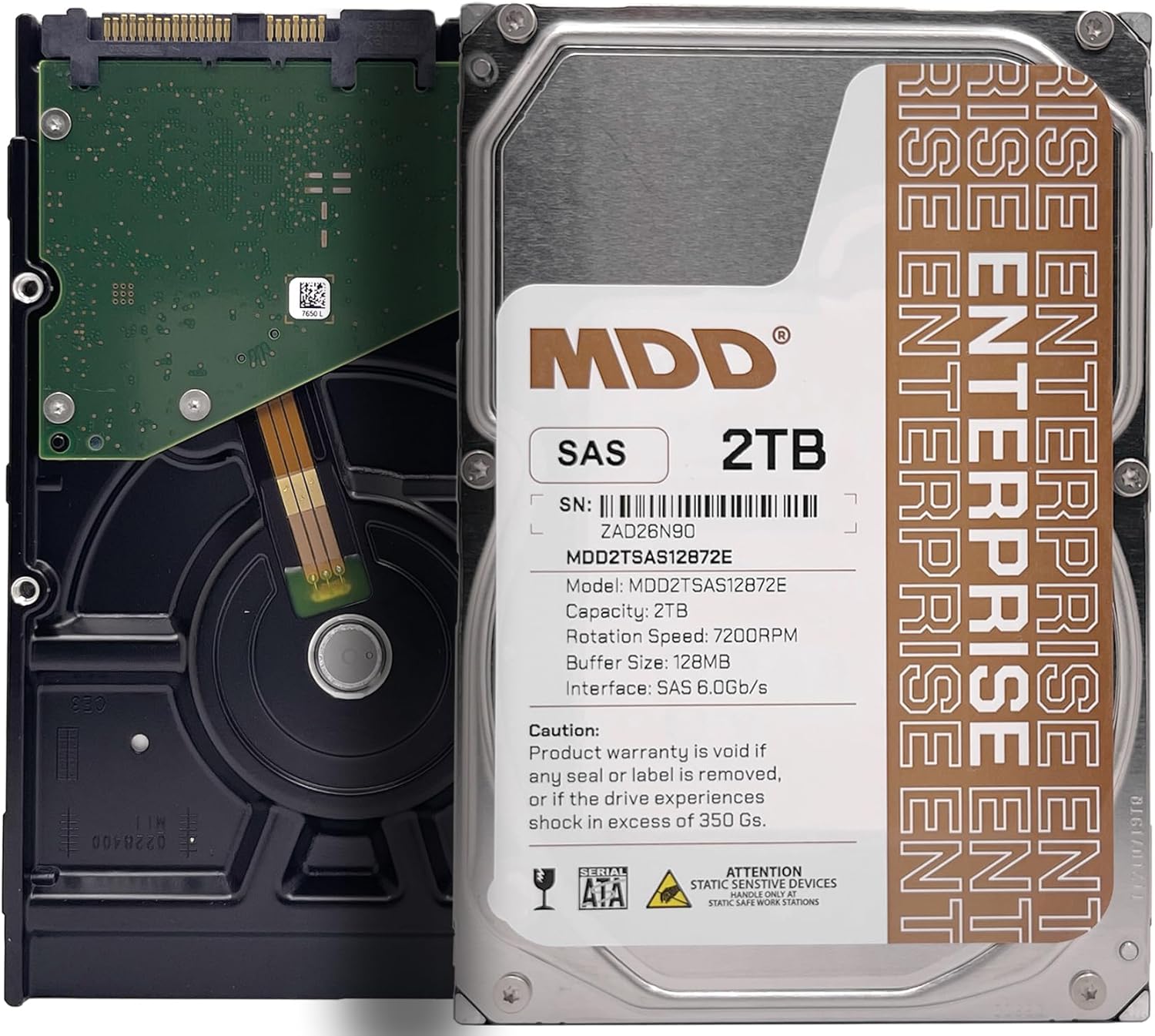 MDD MAXDIGITALDATA 2TB 7200RPM 128MB Cache SAS 6Gb/s 3.5inch Internal Enterprise Hard Drive (MD2TSAS12872E) – [NOT a SATA HDD] (Renewed)