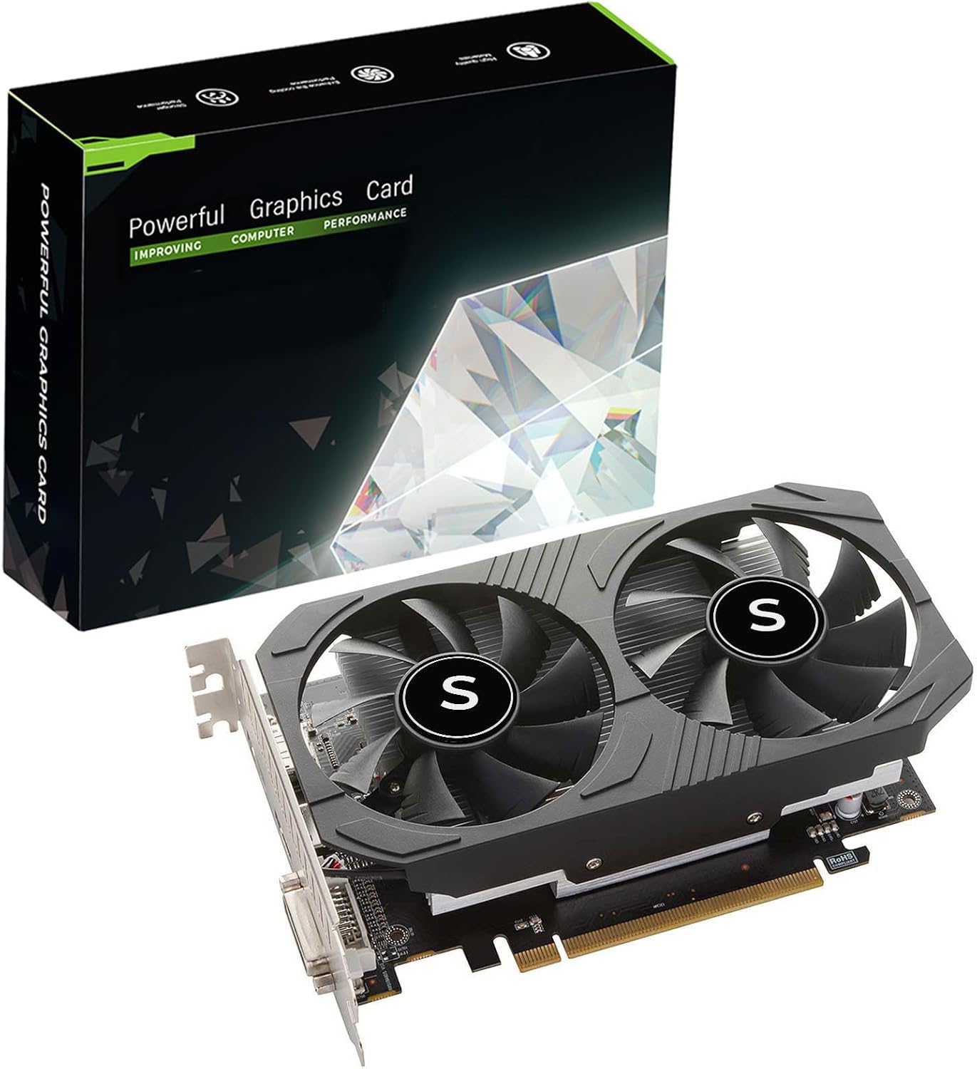 GTX 1050 Ti Gaming Graphics Card, 4GB, 128 Bit, GDDR5, DisplayPort HDMI DVI, Computer GPU, PC Video Cards, Dual Air Cooling, PCI Express x16 3.0, DirectX 12, 8K Displays Support