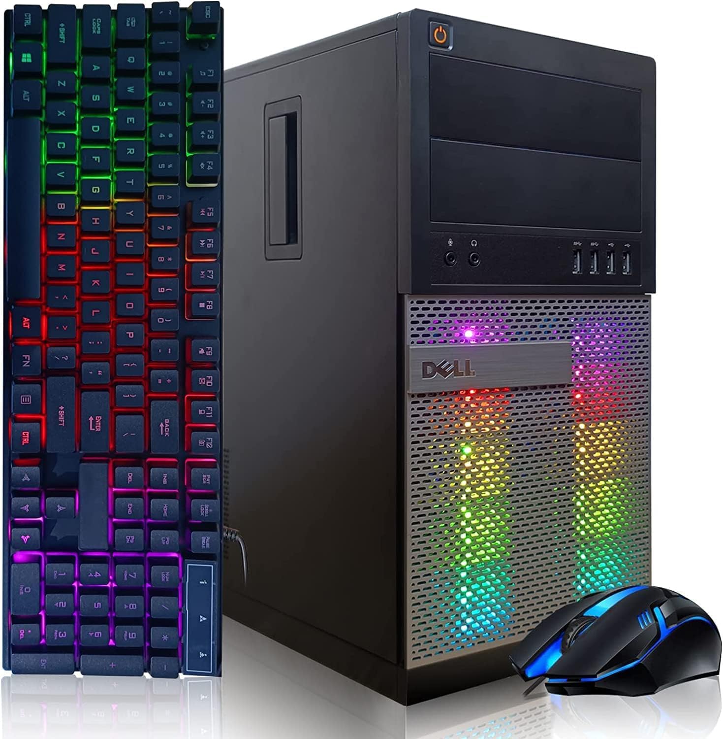 Dell RGB Gaming Desktop PC, Intel I7 3.4Ghz, GeForce GTX 1660 Super 6G GDDR6, 32G Memory, 512G SSD, 3T, WiFi, BT 5.0, RGB Keyboard & Mouse, W10P64 (Renewed)