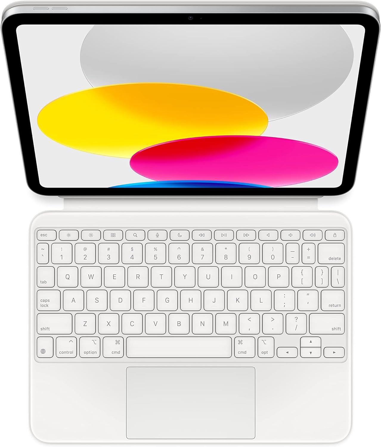 Apple Magic Keyboard Folio: iPad Keyboard and case for iPad (10th Generation), Detachable Two-Piece Design That attaches magnetically, Built-in trackpad, US English – White