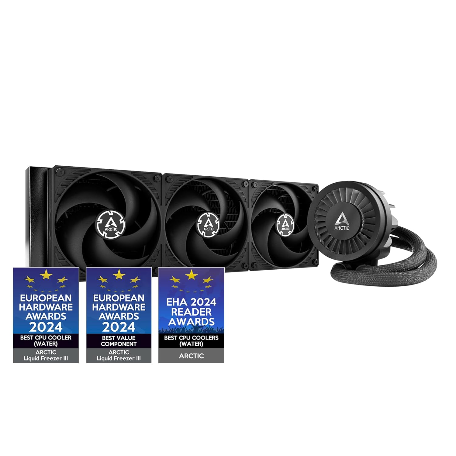 ARCTIC Liquid Freezer III 360 – CPU AIO Water Cooler, Water Cooling PC, Intel & AMD, Efficient PWM-Controlled Pump, Fan: 200–1800 RPM, LGA1851 and LGA1700 Contact Frame – Black