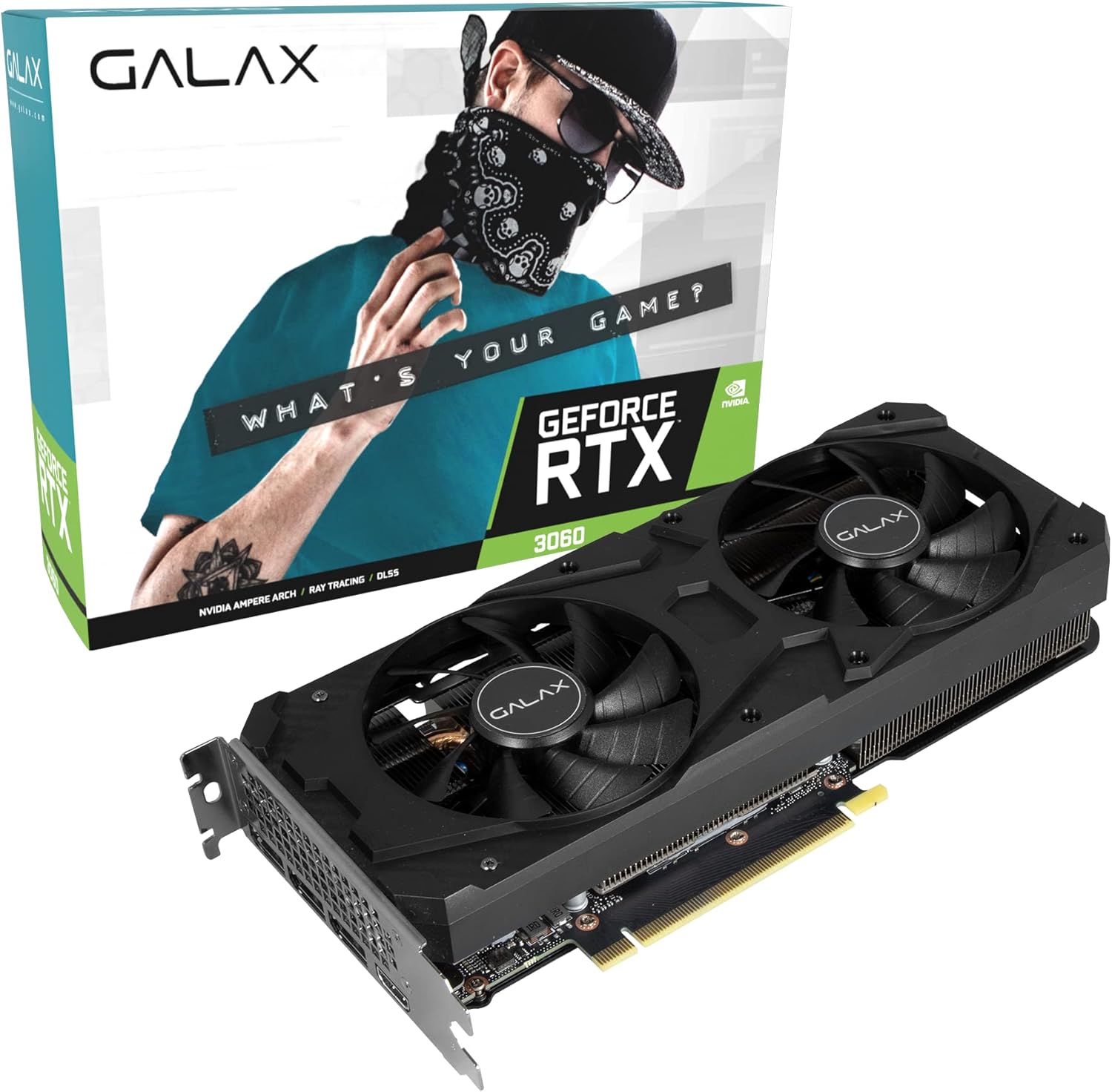 GALAX GeForce RTX 3060 (1-Click OC Feature), 12GB, GDDR6, 192-bit, DP*3/HDMI/Gaming Graphics Card【New】