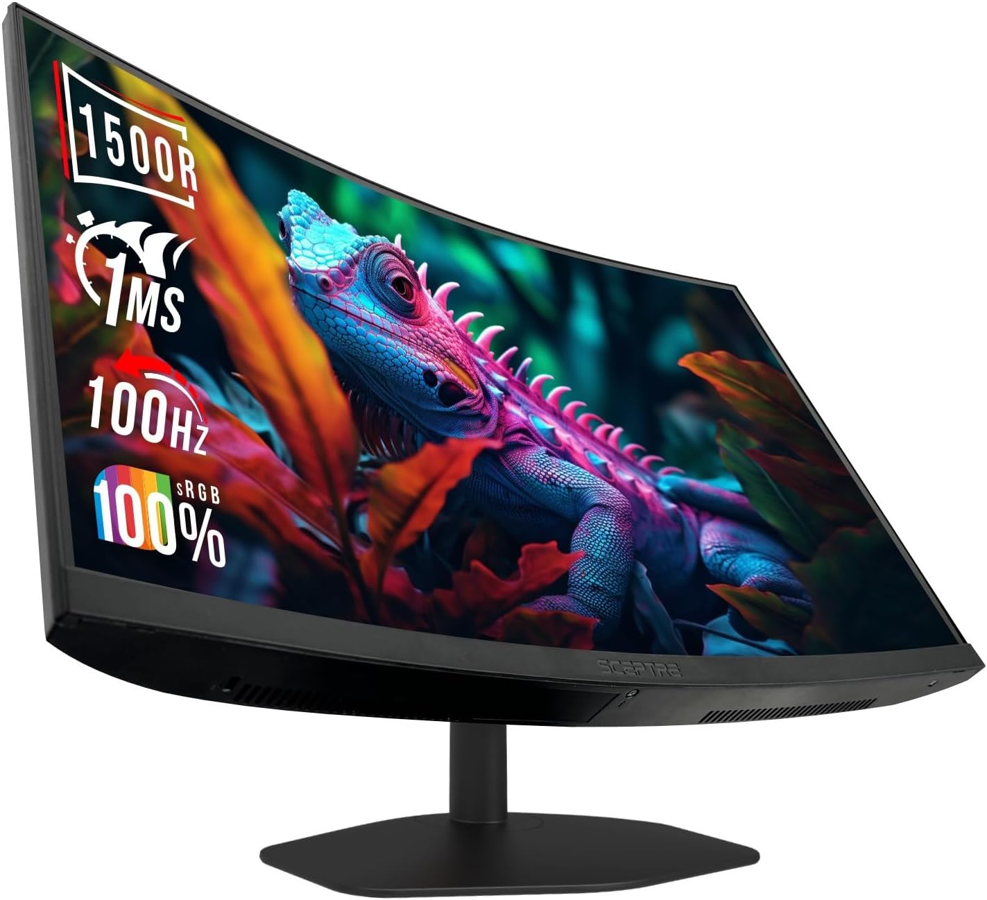 Sceptre Curved 24-inch Gaming Monitor 1500R DisplayPort HDMI X2 Eye Care 100% sRGB Build-in Speakers, 1ms 100Hz Machine Black 2024 (C248W-FW100T Series)